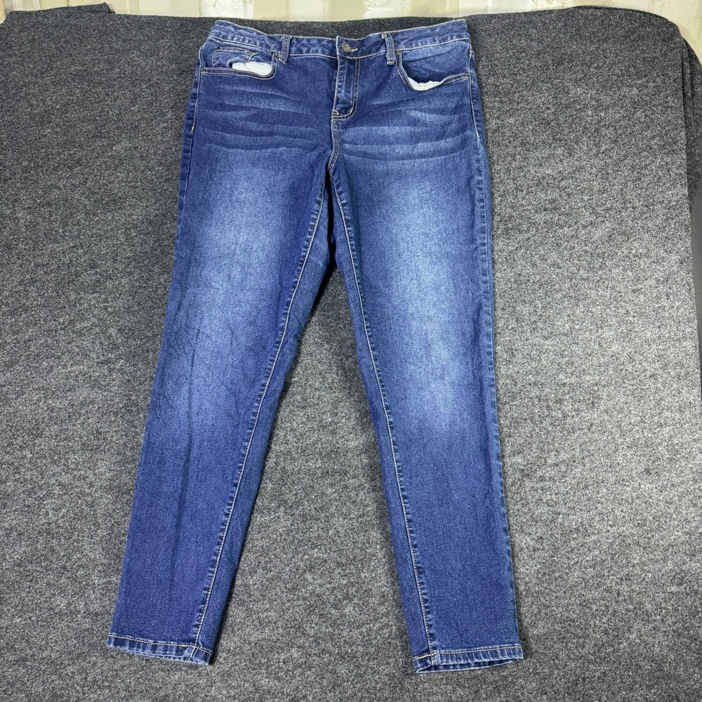Earl Jeans Skinny Ankle Womens 12 Blue Medium Wash Denim Cotton Everyday Wear
